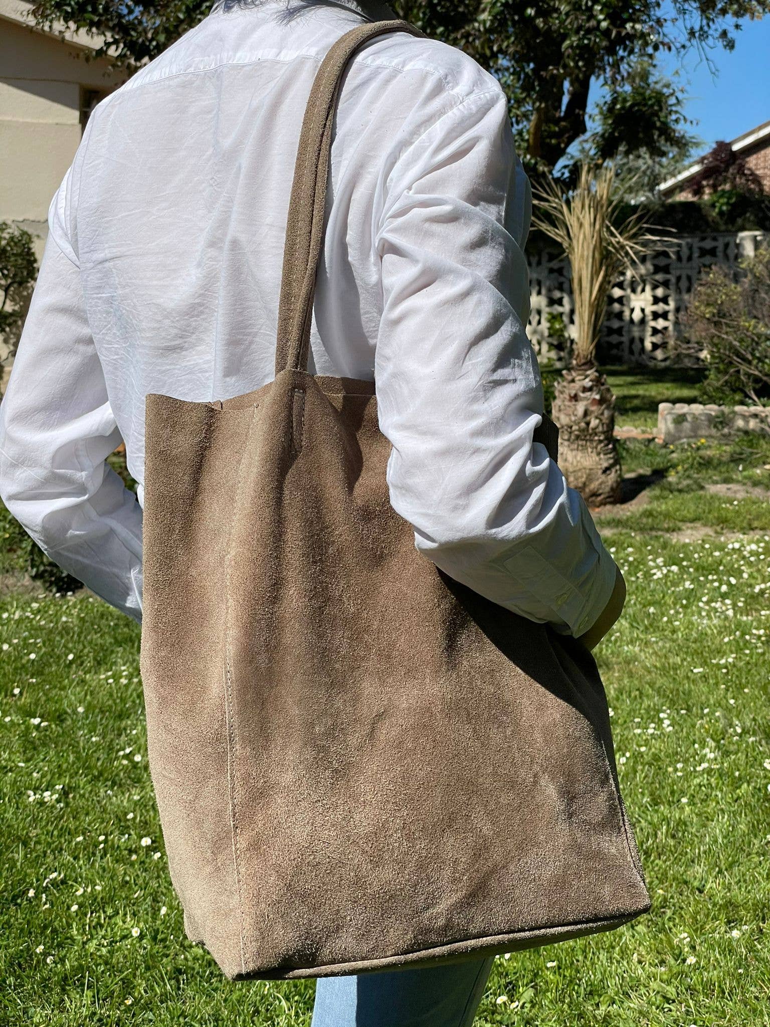 Wildleder Tasche in beige