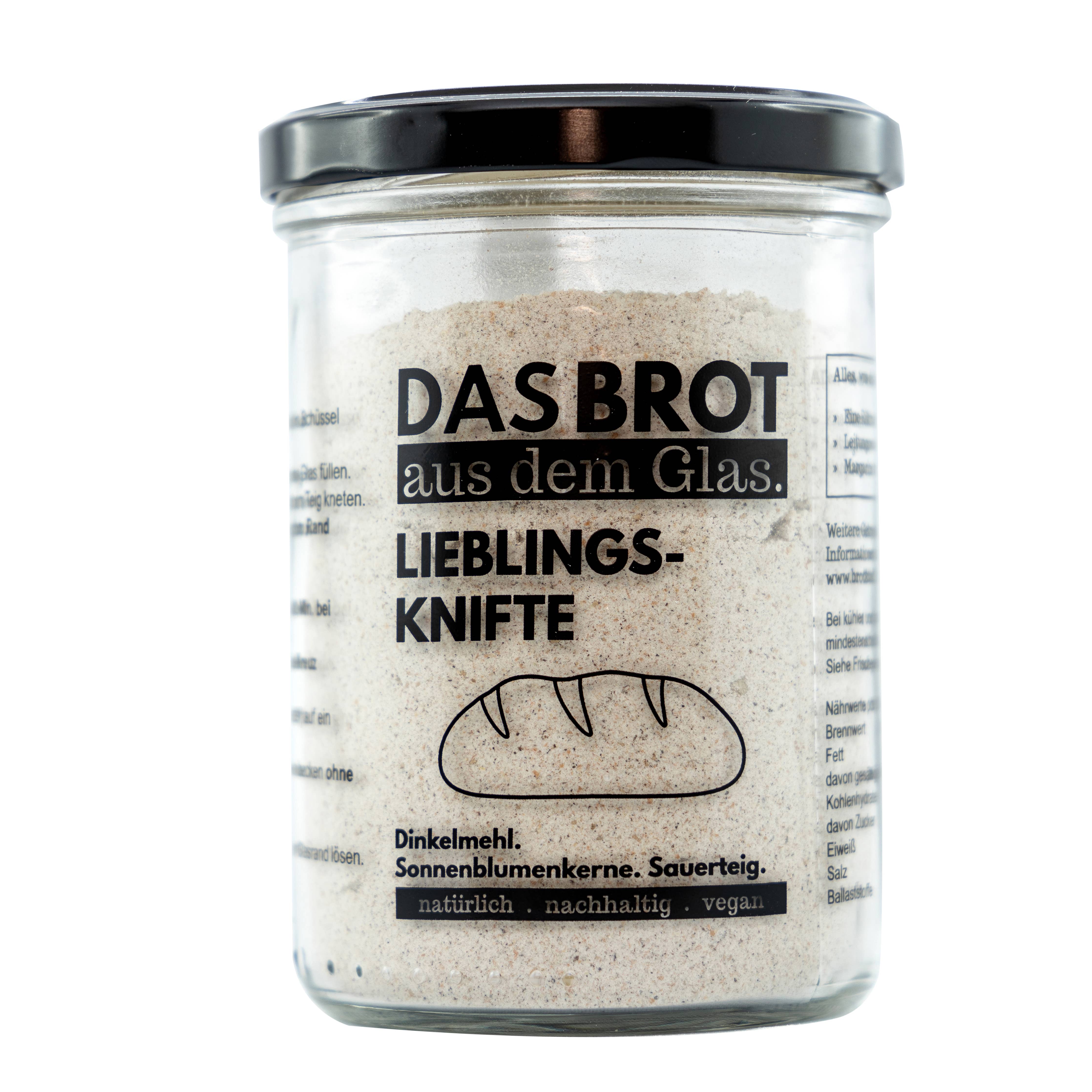 Bio- Brotbackmischung im Glas: Lieblingsknifte