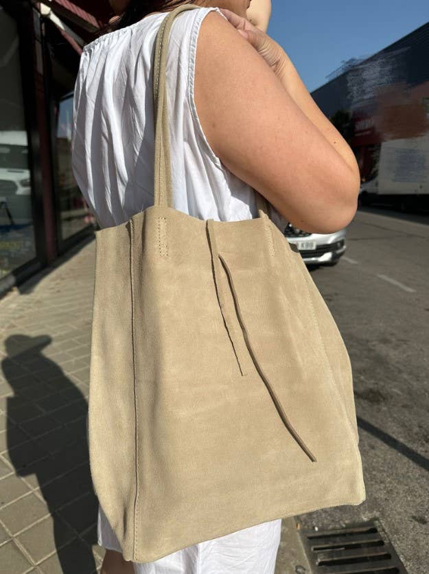 Wildleder Tasche in beige